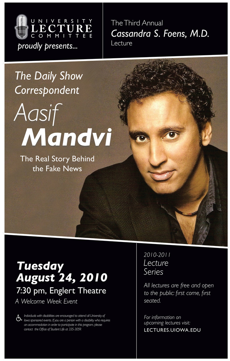 Poster for Aasif Mandvi Event