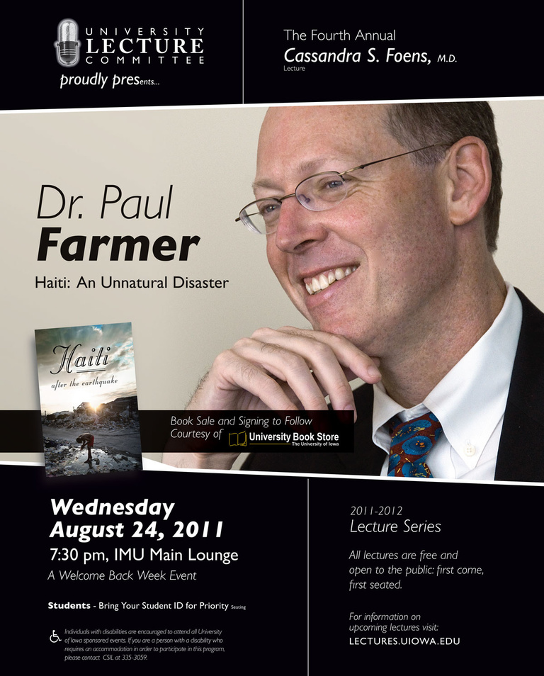 Poster for Dr. Farmer Event