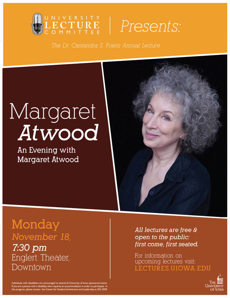 Poster for Margaret Atwood Event