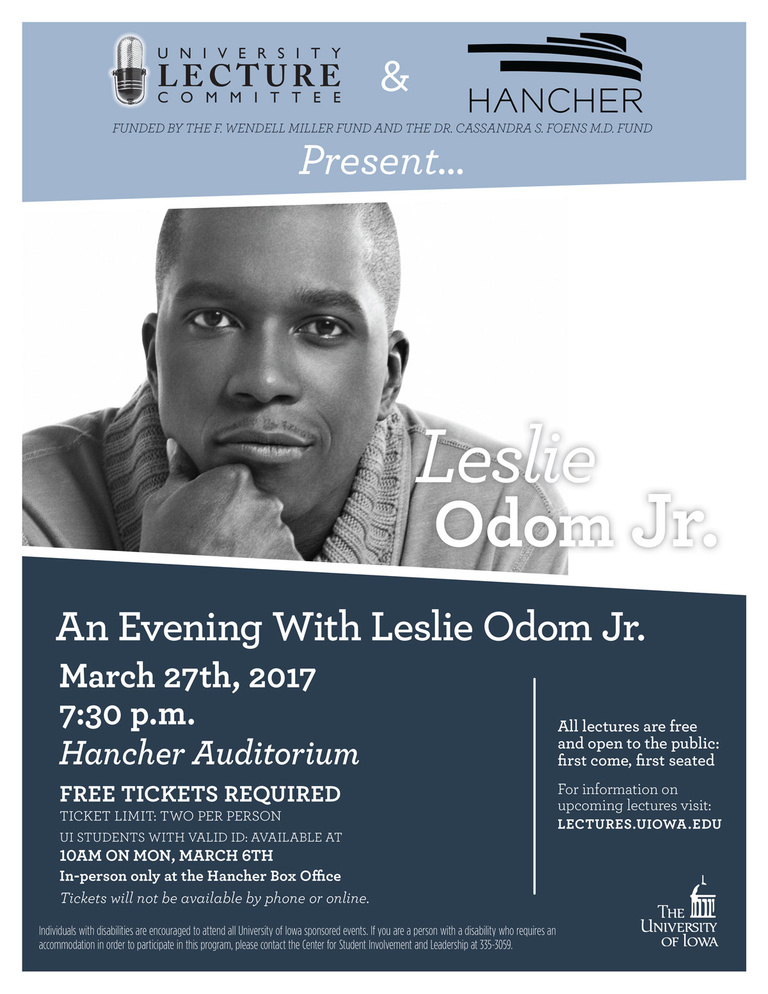 Poster for Leslie Odom, Jr event